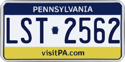 PA license plate LST2562