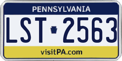 PA license plate LST2563