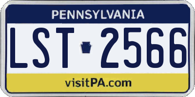 PA license plate LST2566