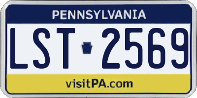 PA license plate LST2569