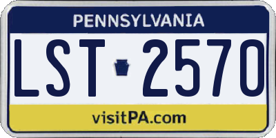 PA license plate LST2570