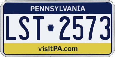 PA license plate LST2573