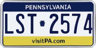 PA license plate LST2574