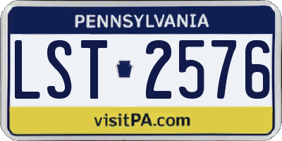 PA license plate LST2576