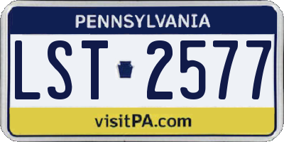 PA license plate LST2577