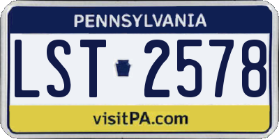 PA license plate LST2578