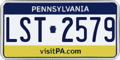 PA license plate LST2579
