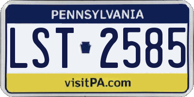 PA license plate LST2585