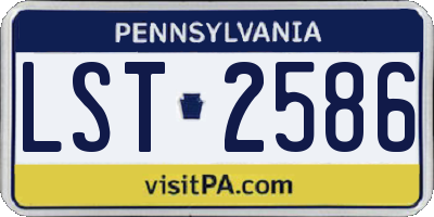 PA license plate LST2586