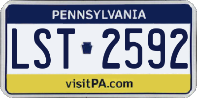 PA license plate LST2592