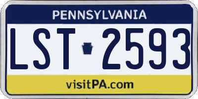 PA license plate LST2593