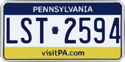 PA license plate LST2594