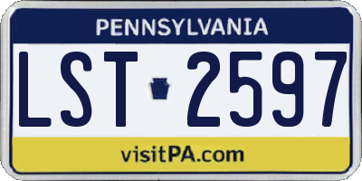 PA license plate LST2597