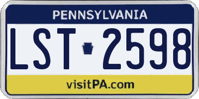 PA license plate LST2598