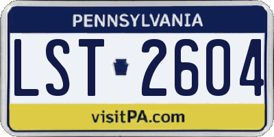 PA license plate LST2604
