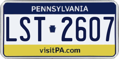 PA license plate LST2607