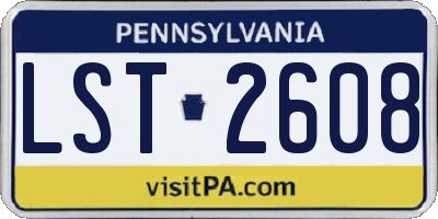 PA license plate LST2608