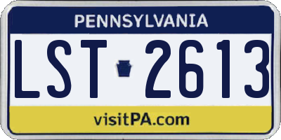 PA license plate LST2613