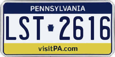 PA license plate LST2616