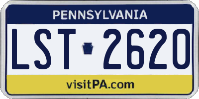 PA license plate LST2620