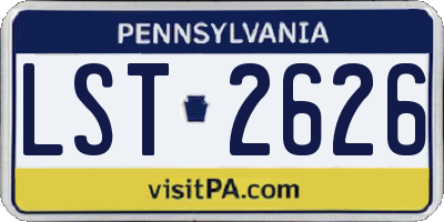 PA license plate LST2626