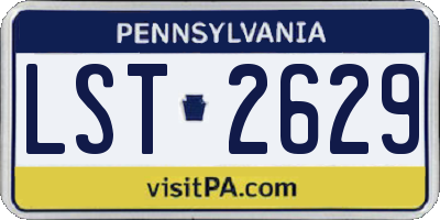 PA license plate LST2629