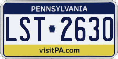 PA license plate LST2630