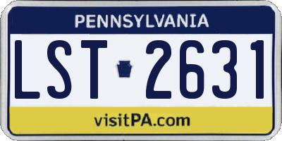 PA license plate LST2631