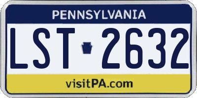PA license plate LST2632
