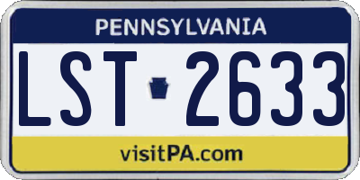 PA license plate LST2633