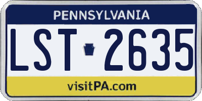 PA license plate LST2635