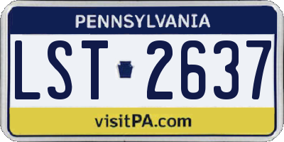 PA license plate LST2637