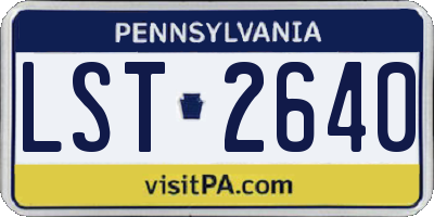PA license plate LST2640