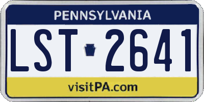 PA license plate LST2641