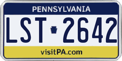 PA license plate LST2642