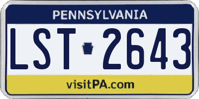 PA license plate LST2643