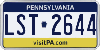 PA license plate LST2644