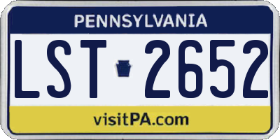 PA license plate LST2652