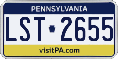 PA license plate LST2655