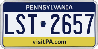 PA license plate LST2657