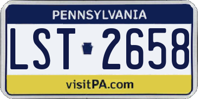 PA license plate LST2658