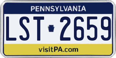PA license plate LST2659