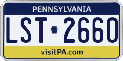 PA license plate LST2660