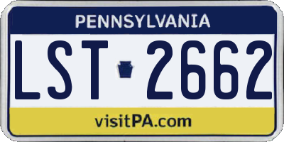 PA license plate LST2662