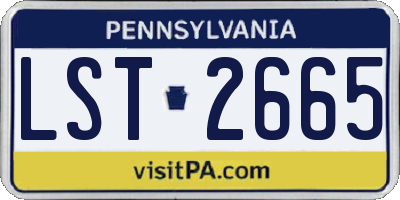 PA license plate LST2665