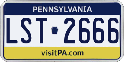 PA license plate LST2666
