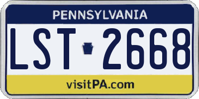 PA license plate LST2668
