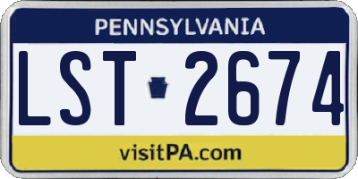 PA license plate LST2674