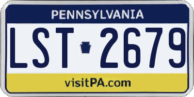 PA license plate LST2679
