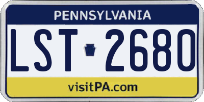 PA license plate LST2680